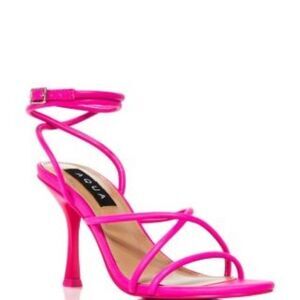 Aqua Arlow Ankle Strap High Heel Sandals in Bright Fuschia 6 NWT